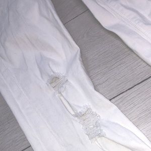 White Skinny Ripped Revamped Jeans